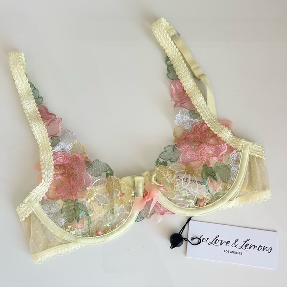 For Love & Lemons Colorful Lace Bra NWT - Picture 1 of 7